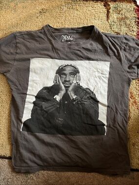 2PAC Graphic Tee - Charcoal Gray Women’s Top